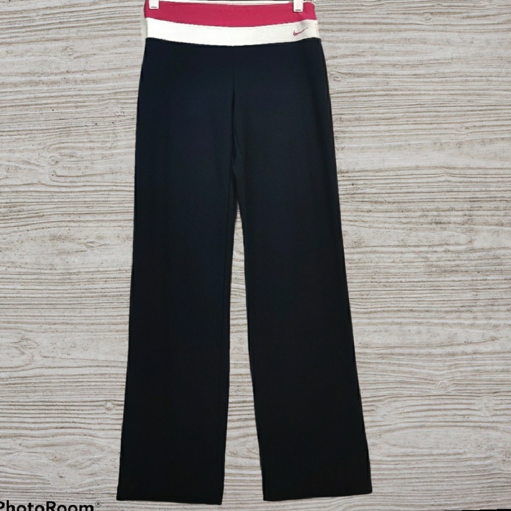 Nike Women's Dri Fit Wide Leg Open Yoga Pants